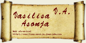 Vasilisa Ašonja vizit kartica